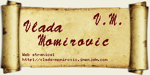 Vlada Momirović vizit kartica